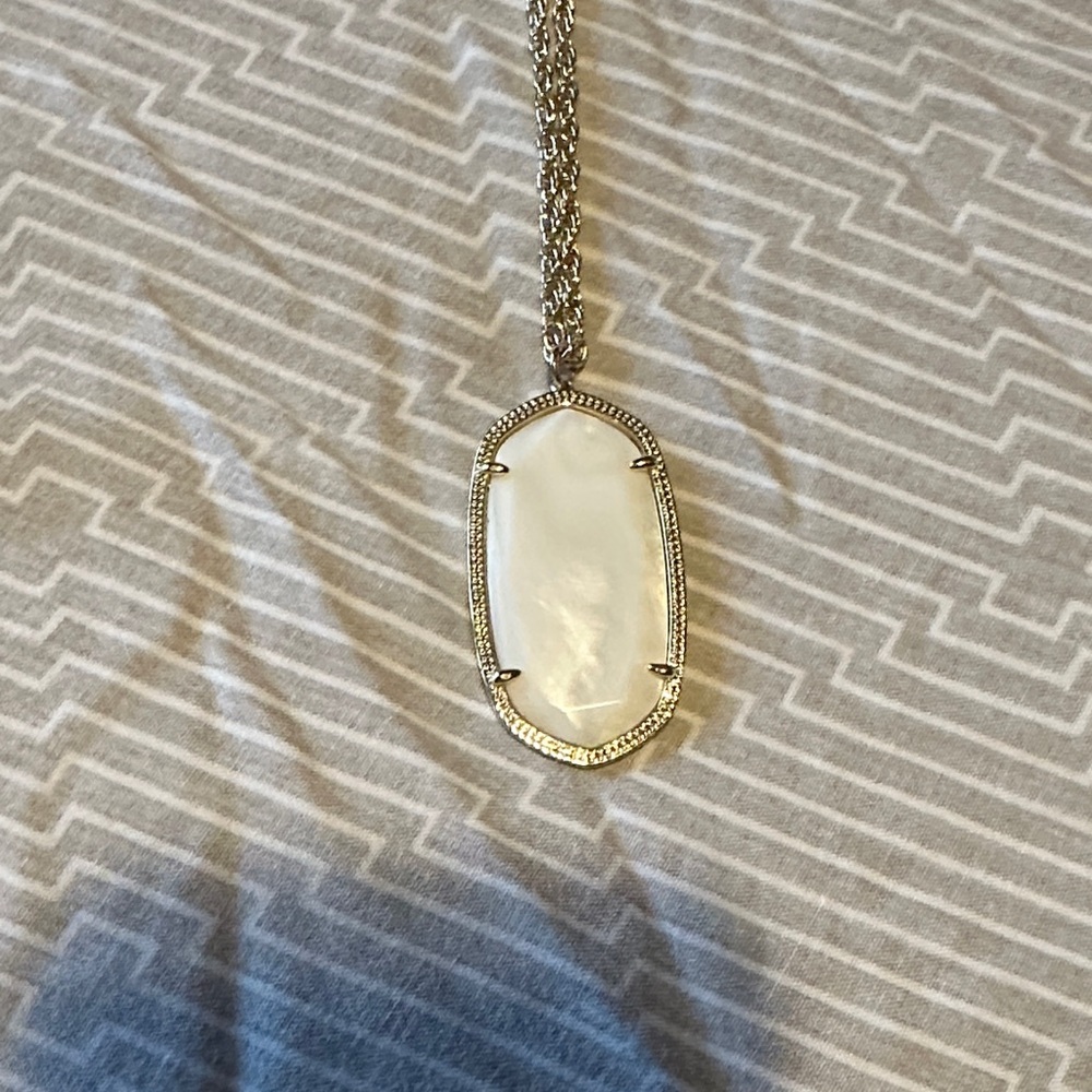 Kendra Scott Silver Necklace with White Pendant